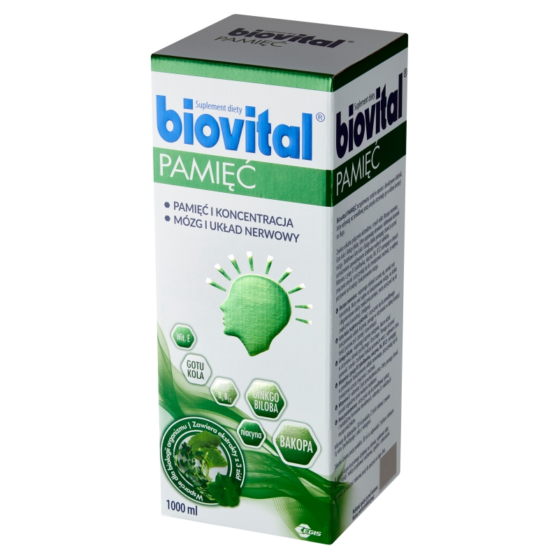 Biovital Pamięć, płyn z ekstraktami roślinnymi i witaminami, 1l