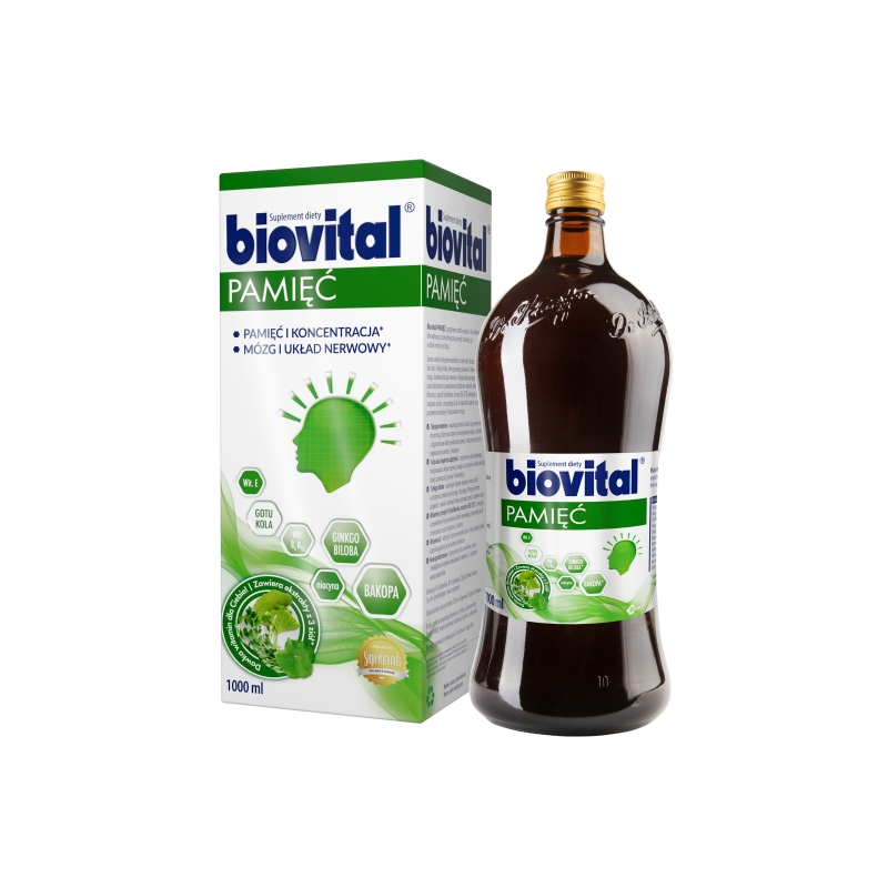 Biovital Pamięć, płyn z ekstraktami roślinnymi i witaminami, 1l