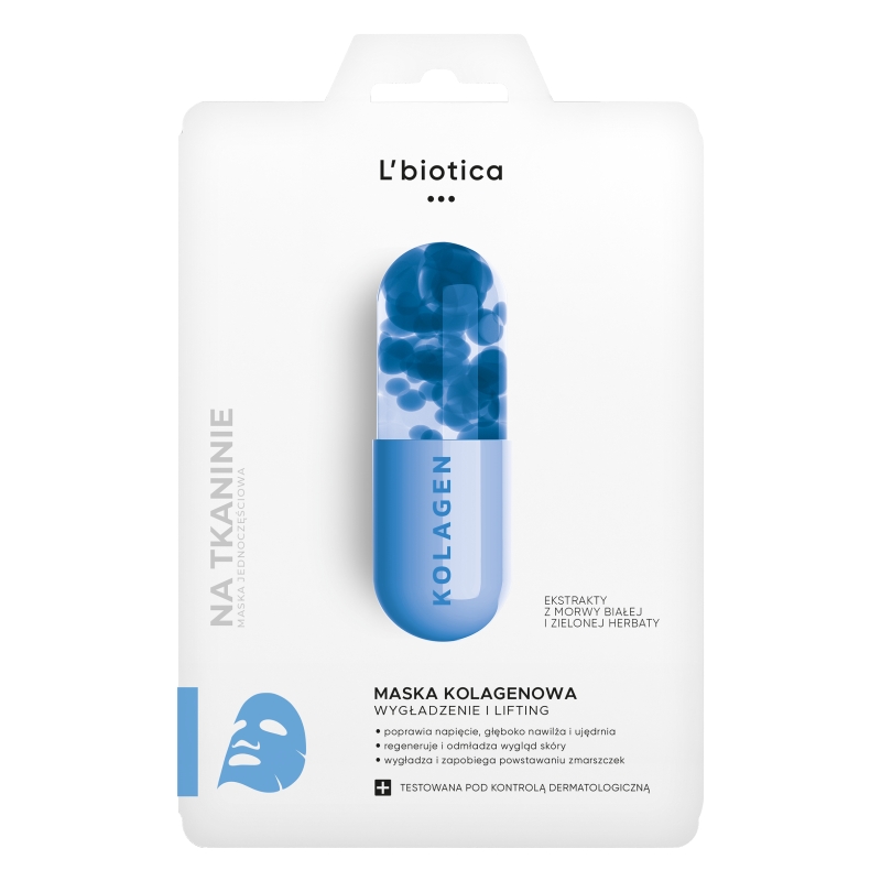 L'biotica, maska kolagenowa na tkaninie, 23 ml