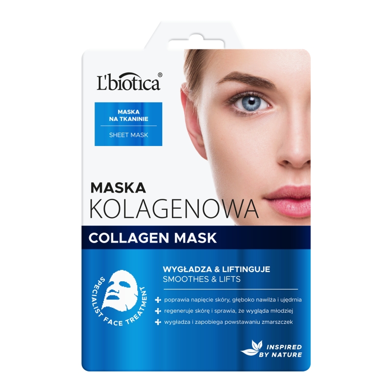 L'biotica, maska kolagenowa na tkaninie, 23 ml