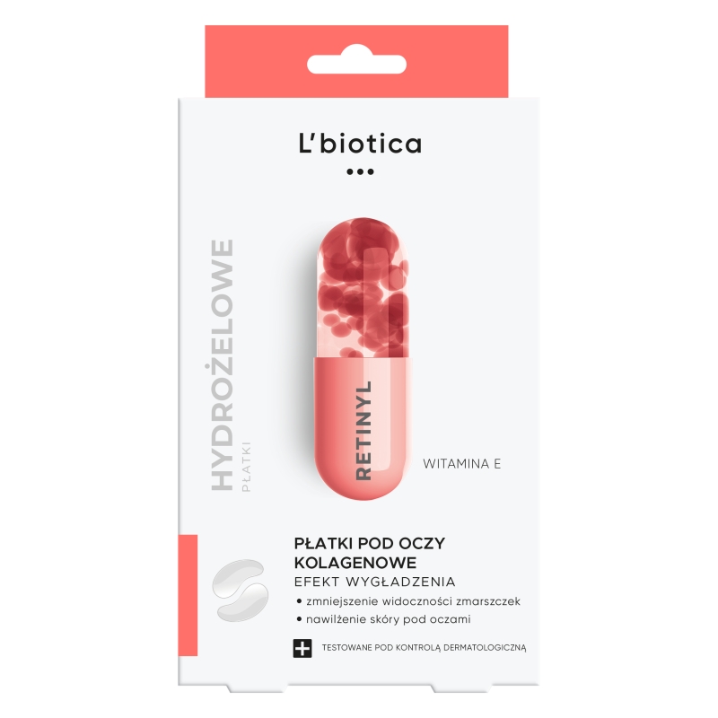 L'Biotica Kolagenowe Płatki pod Oczy, wygładzające zmarszczki, 3 pary