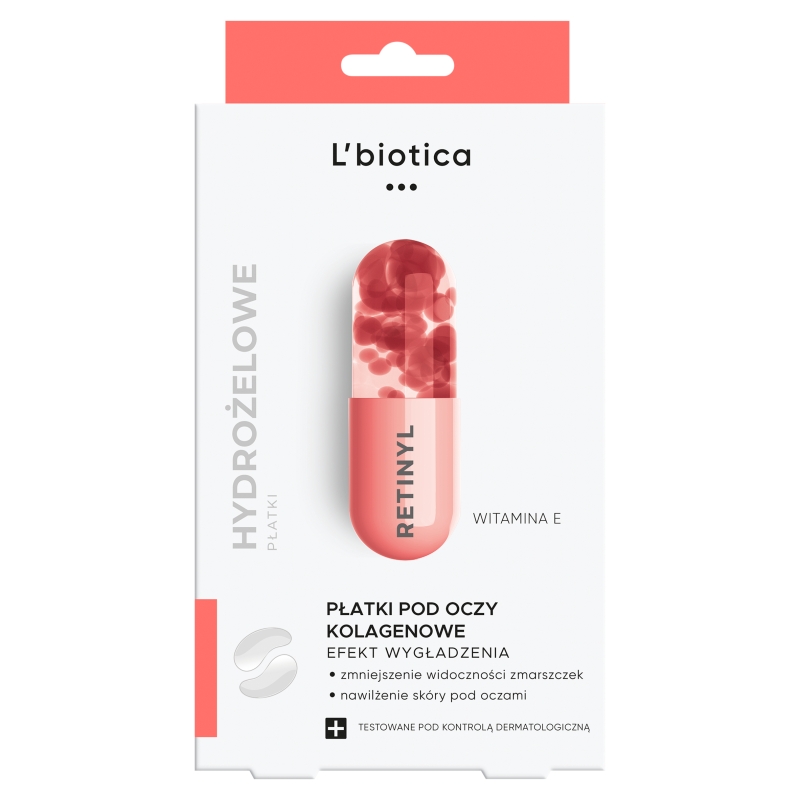 L'Biotica Kolagenowe Płatki pod Oczy, wygładzające zmarszczki, 3 pary