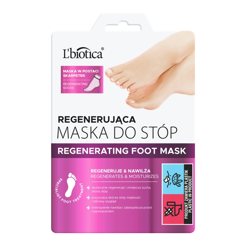 L'BIOTICA Maska do stóp , regenująca w postaci skarpet