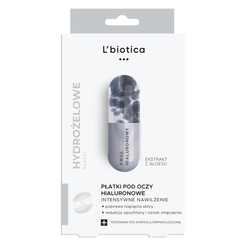 L'biotica Hialuronowe płatki pod oczy intensywnie nawilżające, 3 pary