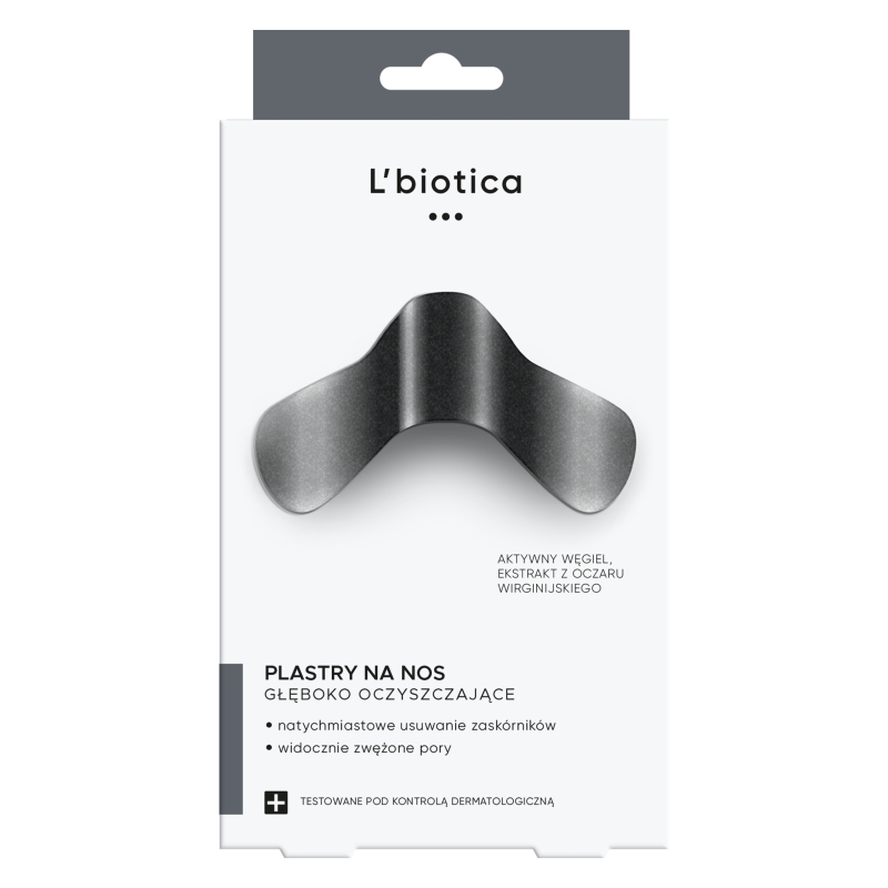 L'biotica Plastry na nos głęboko oczyszczające, plastry z węglem drzewnym, 3 szt.