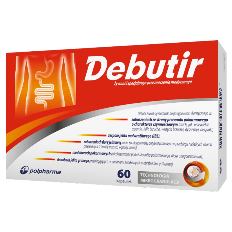 Debutir kapsułki na dolegliwości gastryczne różnego pochodzenia, 60 szt.