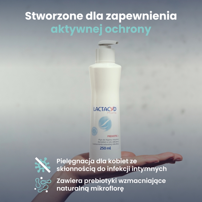 Lactacyd Pharma Prebiotic + Płyn do higieny intymnej, wzbogacony o naturalne prebiotyki, 250 ml