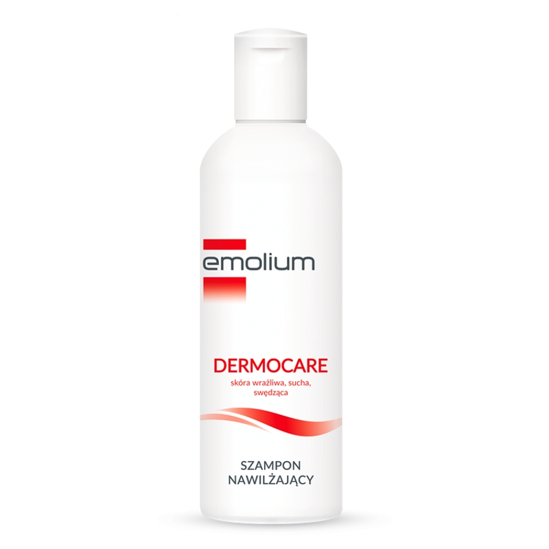 Emolium Dermocare, szampon nawilżający do skóry wrażliwej, suchej, skłonnej do alergii, 200 ml