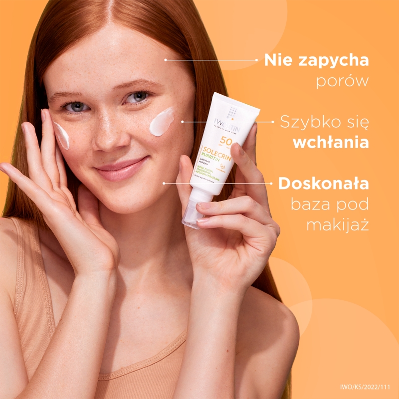 Iwostin Solecrin Purritin, lekki fluid matujący SPF 50+, 40 ml