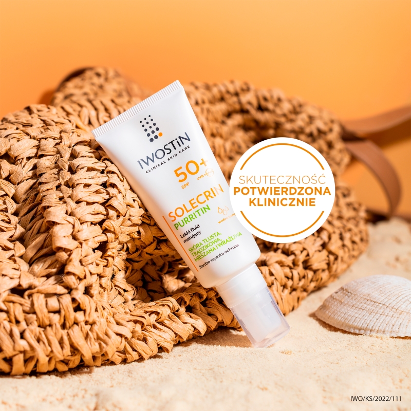 Iwostin Solecrin Purritin, lekki fluid matujący SPF 50+, 40 ml