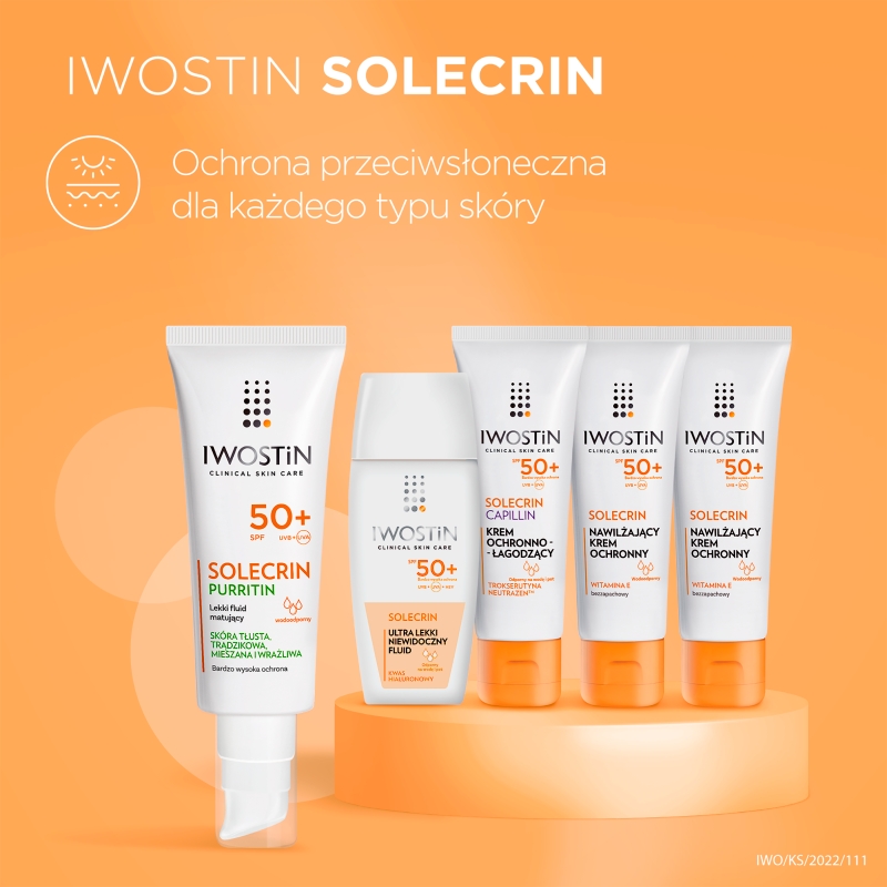 Iwostin Solecrin Purritin, lekki fluid matujący SPF 50+, 40 ml