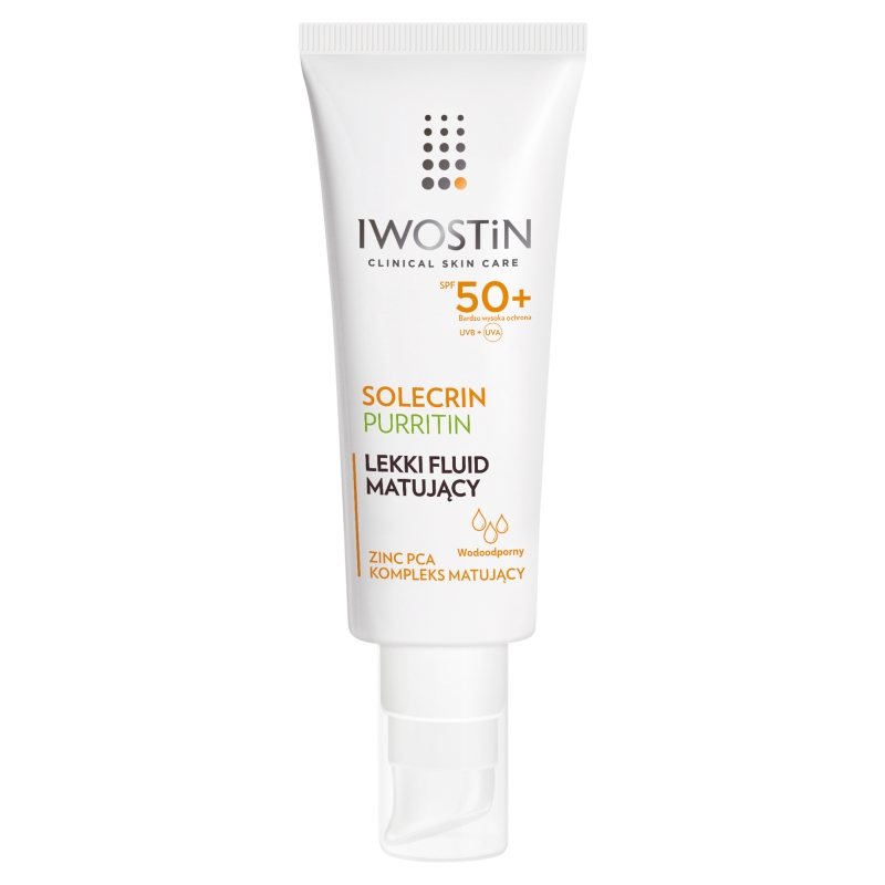 Iwostin Solecrin Purritin, lekki fluid matujący SPF 50+, 40 ml