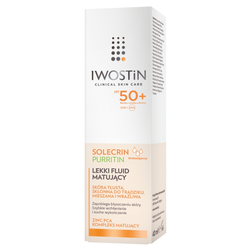 Iwostin Solecrin Purritin, lekki fluid matujący SPF 50+, 40 ml