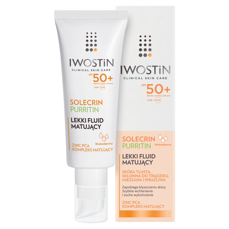 Iwostin Solecrin Purritin, lekki fluid matujący SPF 50+, 40 ml