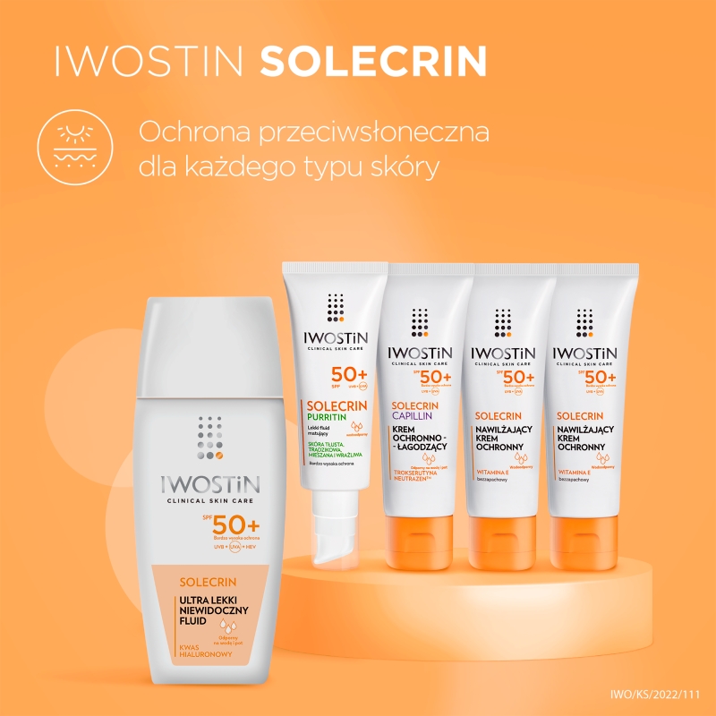 Iwostin Solecrin, fluid ultra lekki do skóry wrażliwej  SPF 50+, 40 ml