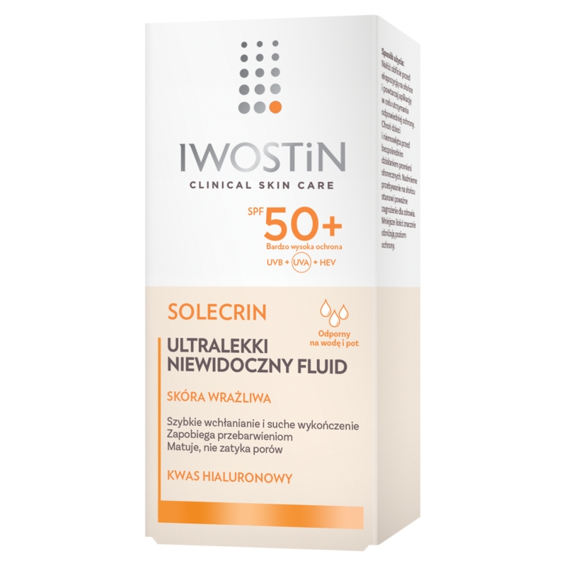 Iwostin Solecrin fluid ultra lekki do skóry wrażliwej SPF 50+, 40 ml KRÓTKA DATA 31.12.2025