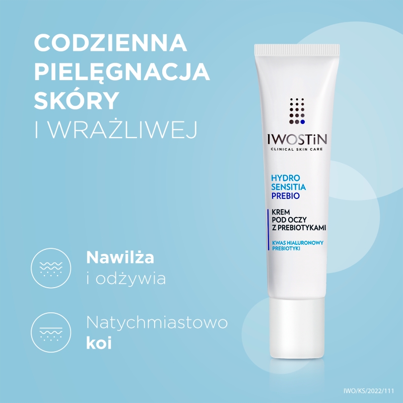 Iwostin Hydro Sensitia Prebio, krem pod oczy z prebiotykami, 15 ml