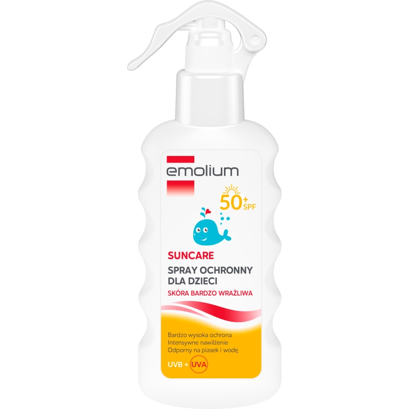 Emolium Suncare, spray ochronny dla dzieci SPF 50+, 175 ml