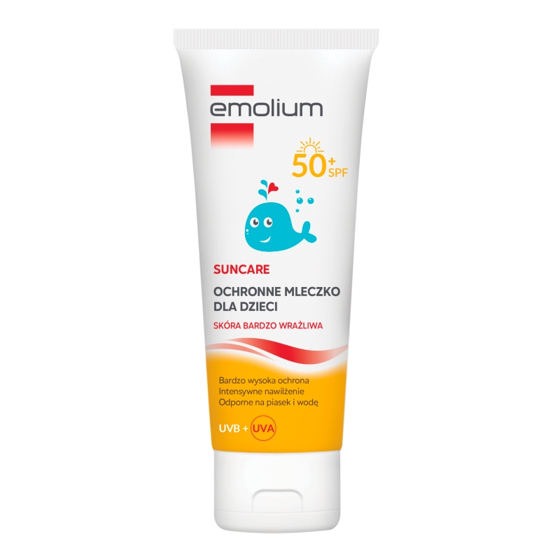 Emolium Suncare, ochronne mleczko, SPF 50 +, 125 ml