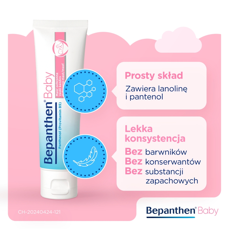 Bepanthen Baby, maść ochronna przed odparzeniami pieluszkowymi niemowląt, 100 g