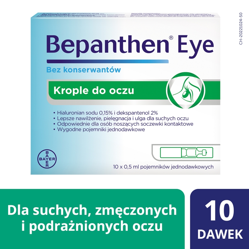 Bepanthen Eye, krople do oczu, 10 ampułek