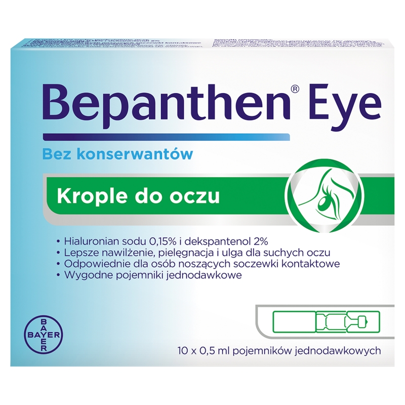 Bepanthen Eye, krople do oczu, 10 ampułek