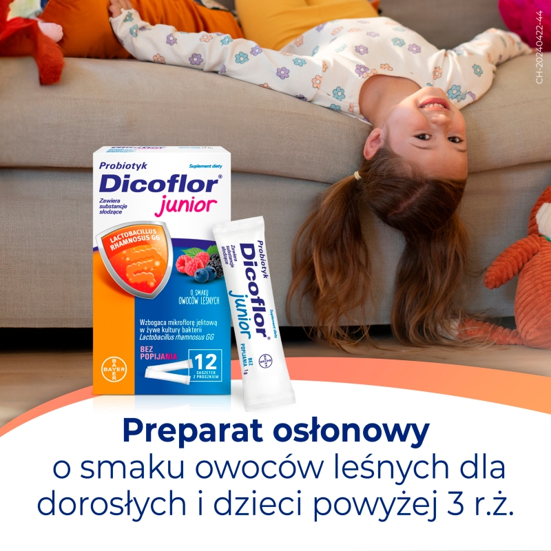 Dicoflor Junior, proszek ze składnikami wspierającymi odporność, 12 sasz.