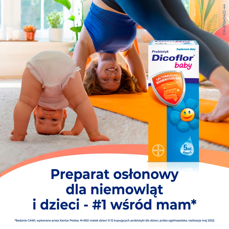 Dicoflor baby, krople probiotyczne ze składnikami wspierającymi mikroflorę jelitową, 5 ml