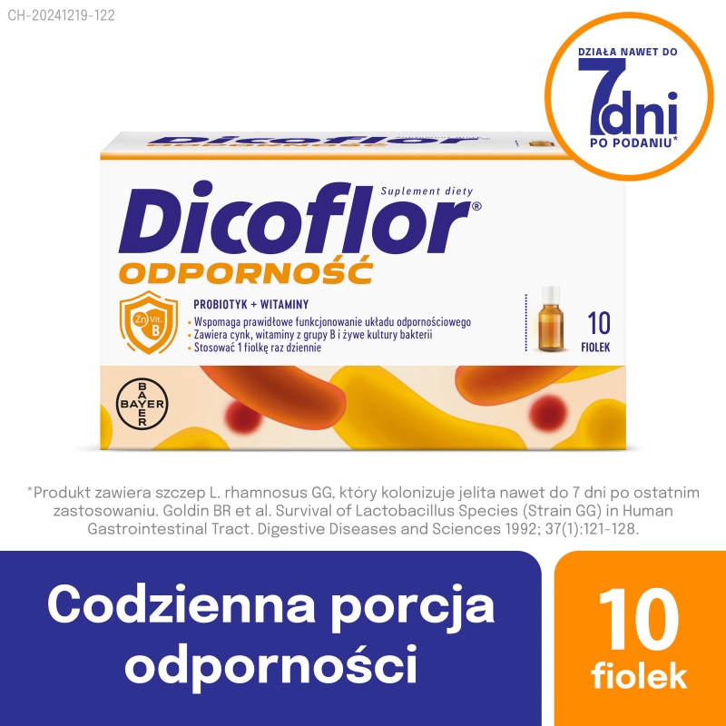 Dicoflor Odporność, płyn z witaminą B, 10 szt.