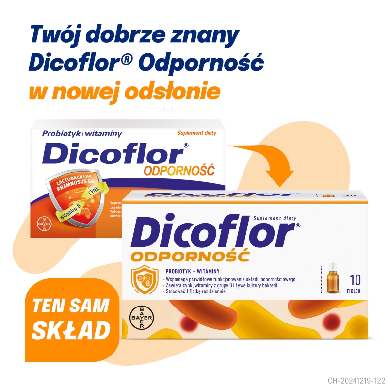 Dicoflor Odporność, płyn z witaminą B, 10 szt.