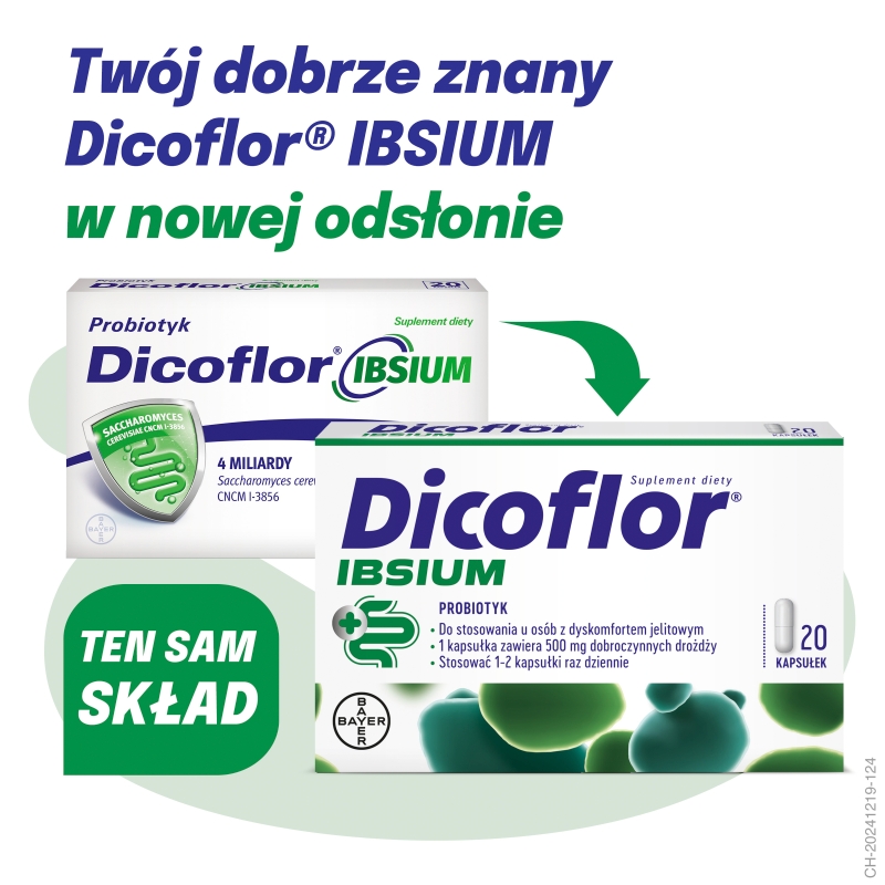 Dicoflor IBSIUM, probiotyk, 20 kapsułek