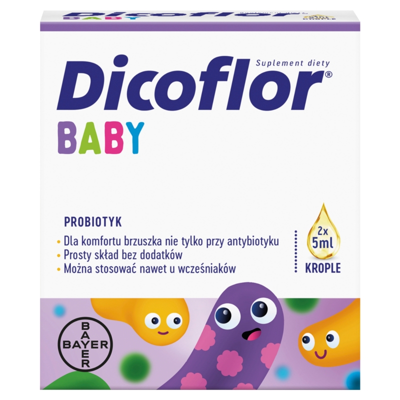 Dicoflor Baby, krople, 2 x 5 ml