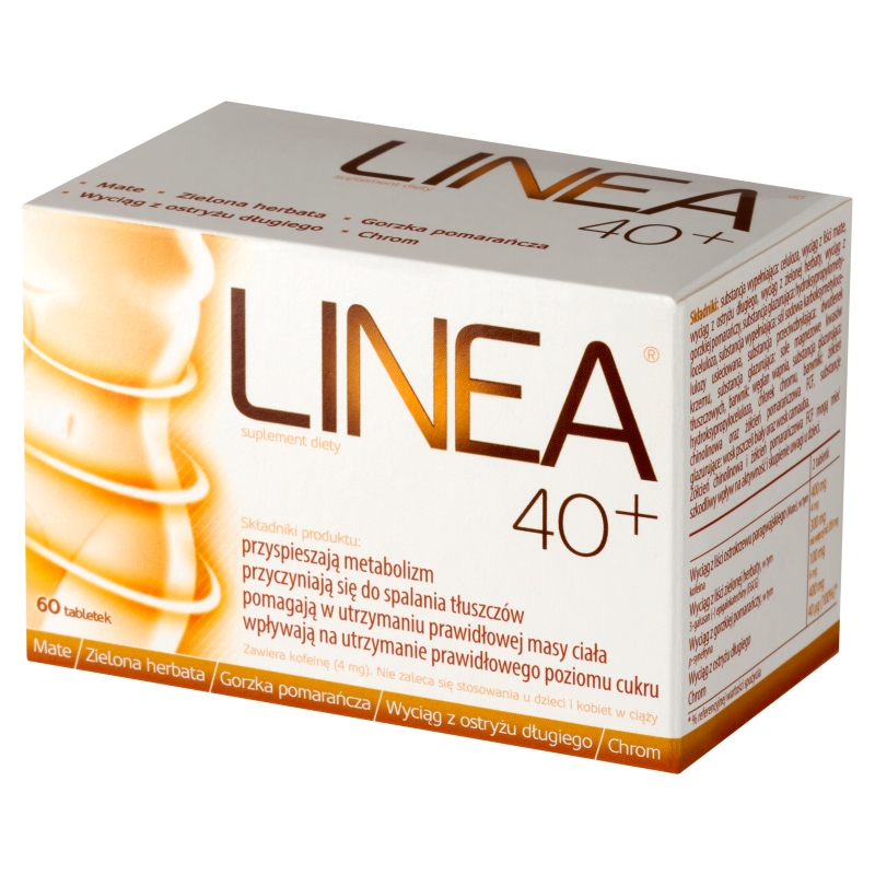Linea 40+ , tabletki ze składnikami wspomagającymi odchudzanie, 60 szt.