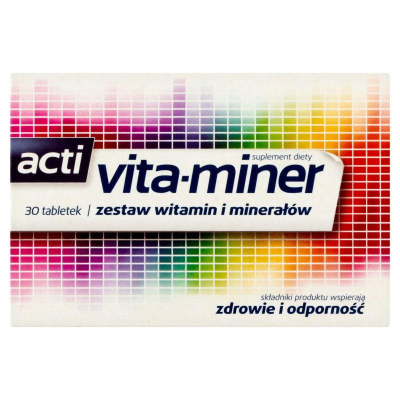 Acti Vita-miner, tabletki z zestawem witamin i minerałów wspierającymi zdrowie i odporność, 30 szt.