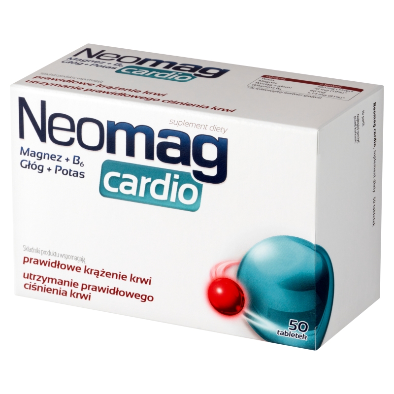 NeoMag cardio, tabletki ze składnikami wspierającymi prawidłowe krążenie krwi, 50 szt.