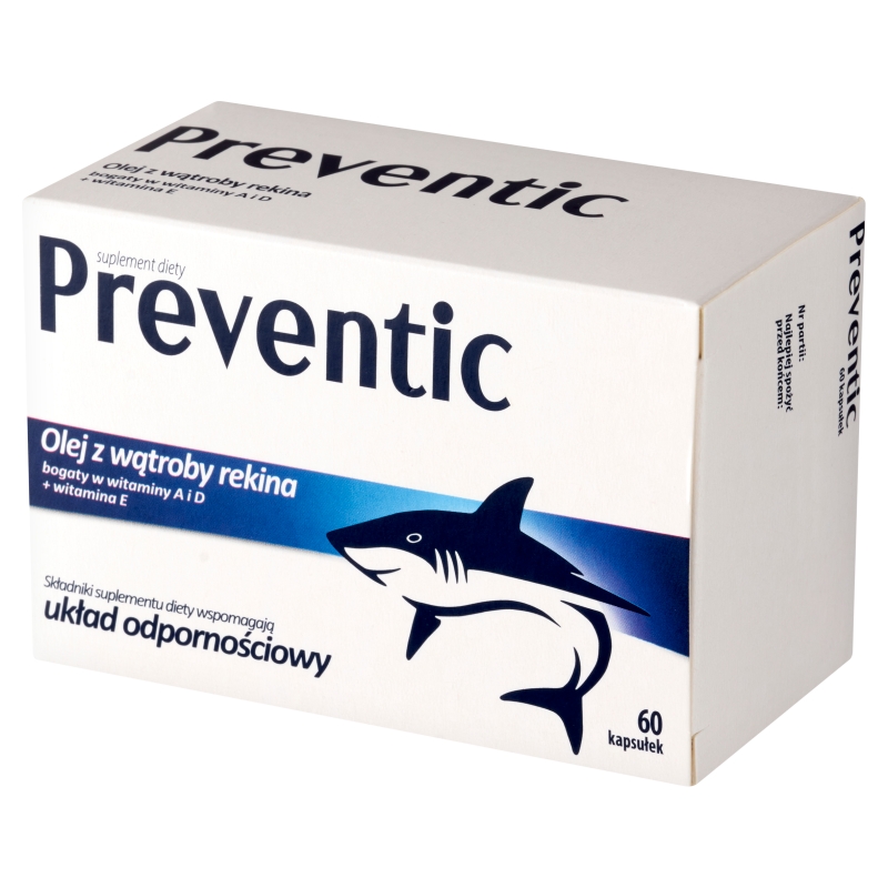 Preventic Extra , kapsułki z olejem z wątroby rekina wspierającym odporność, 60 szt.