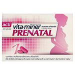 Acti Vita-miner Prenatal tabletki z zestawem witamin i minerałów dla kobiet w ciąży i karmiących piersią, 60 szt.