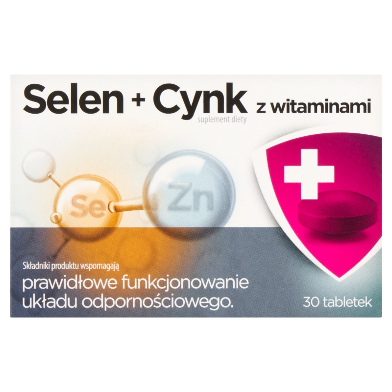 Selen + Cynk z witaminami, tabletki ze składnikami wspierającymi układ odpornościowy, 30 szt.