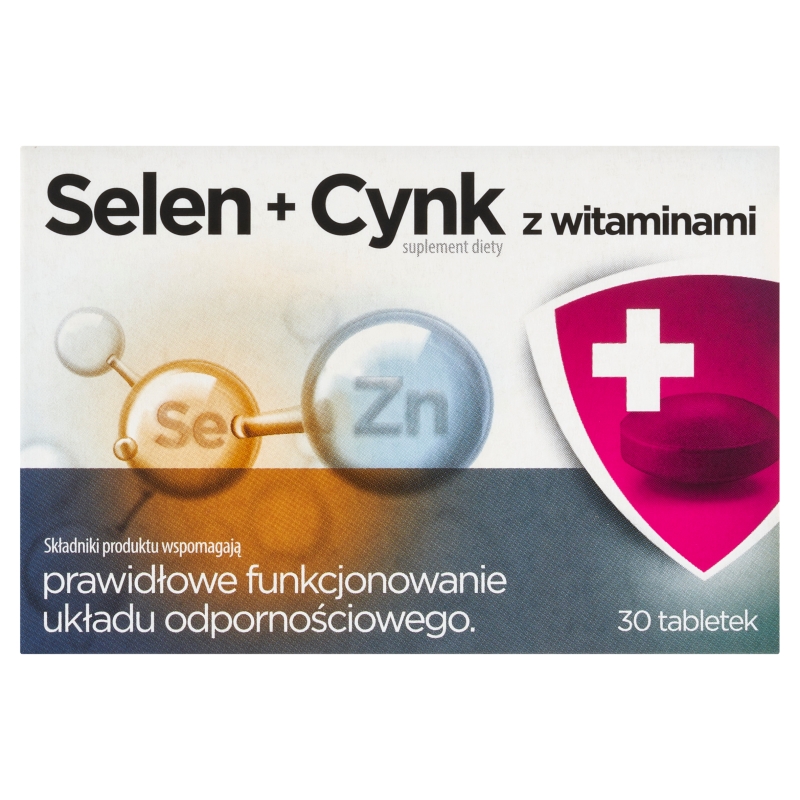 Selen + Cynk z witaminami, tabletki ze składnikami wspierającymi układ odpornościowy, 30 szt.