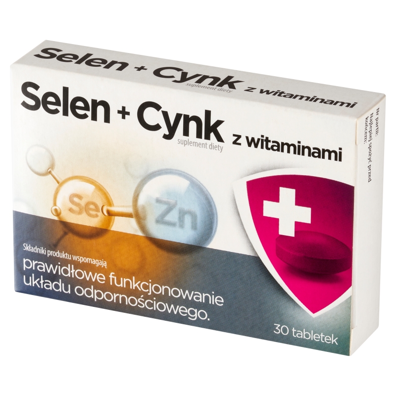 Selen + Cynk z witaminami, tabletki ze składnikami wspierającymi układ odpornościowy, 30 szt.