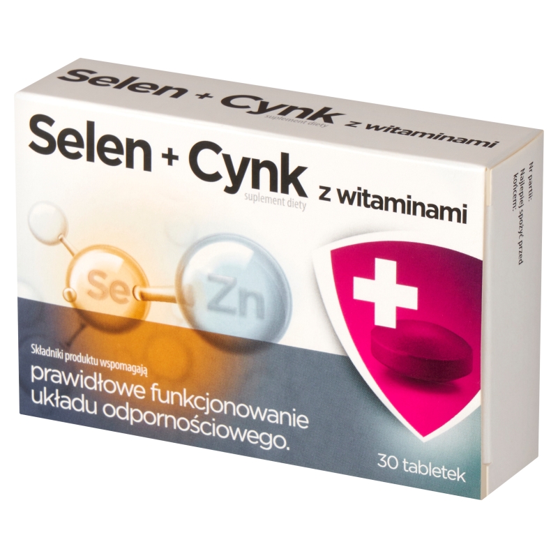 Selen + Cynk z witaminami, tabletki ze składnikami wspierającymi układ odpornościowy, 30 szt.