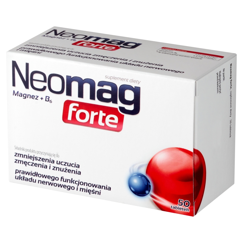 NeoMag forte, tabletki ze składnikami zmniejszającymi uczucie zmęczenia, 50 szt.