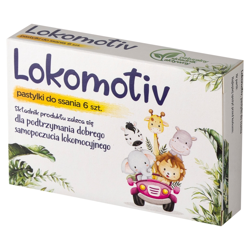Lokomotiv, pastylki do ssania ze składnikami wspomagającymi w chorobie lokomocyjnej, 6 szt.