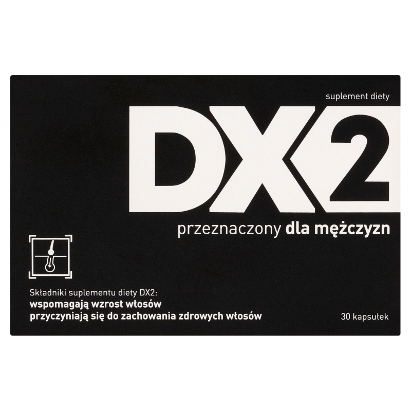 DX2 kapsułki , ze składnikami wzmacniającymi włosy dla mężczyzn, 30 szt. KRÓTKA DATA 30.06.2025