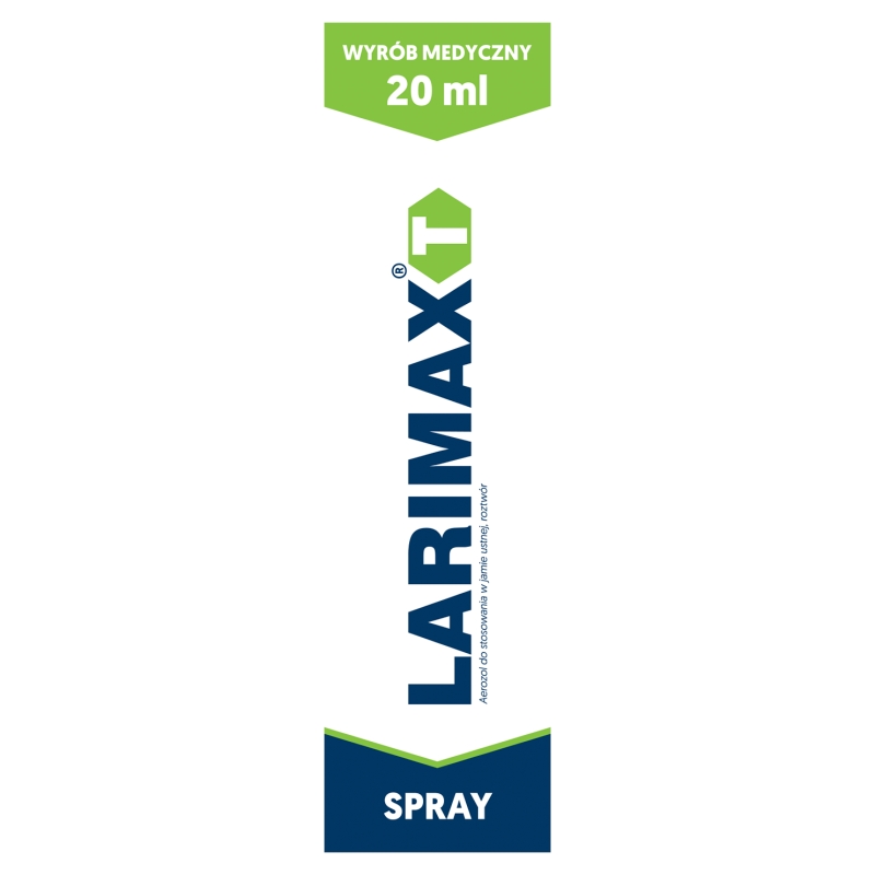 Larimax T, spray w stanach zapalnych błony śluzowej jamy ustnej i gardła, butelka 20 ml