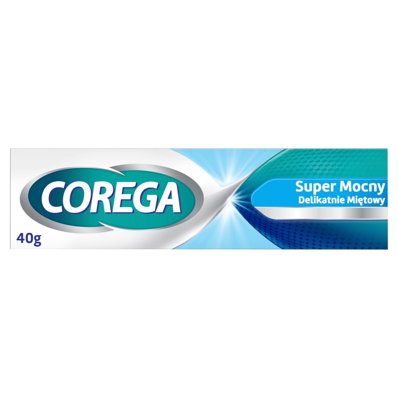 Corega Super Mocny delikatnie miętowy, krem do mocowania protez zębowych, 40g