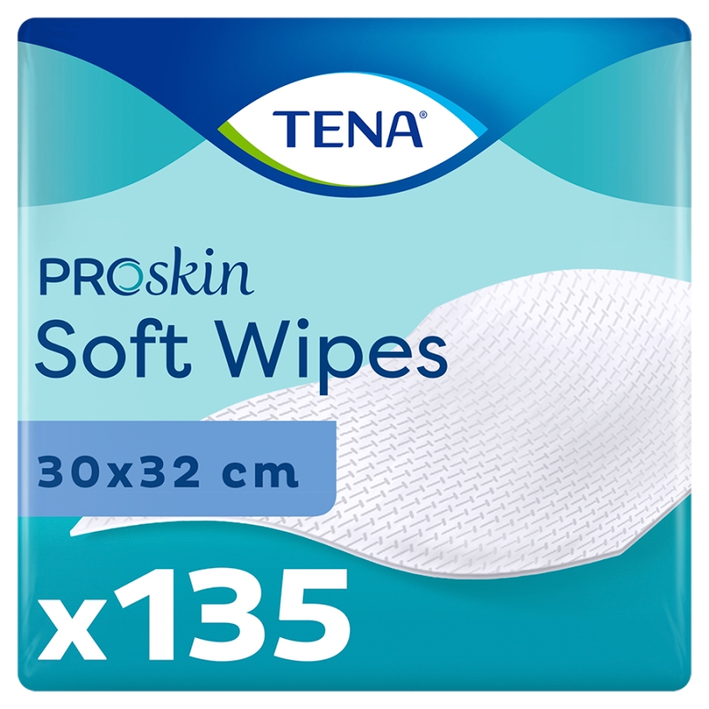 TENA Proskin, chusteczki oczyszczające suche, 135 szt.