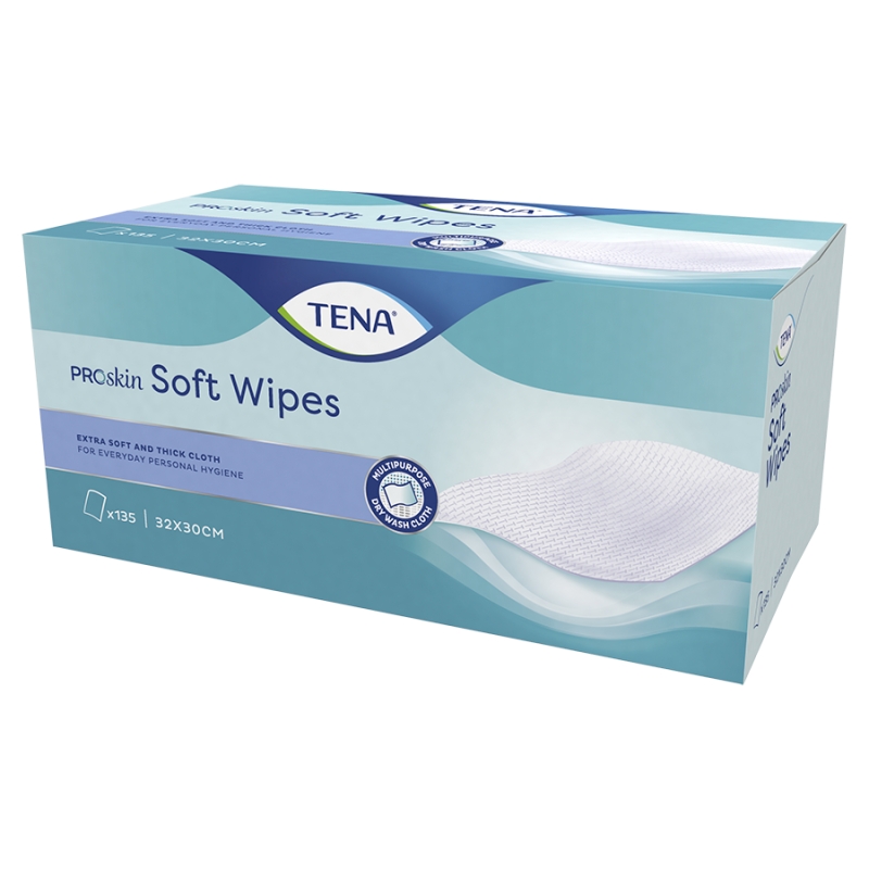 TENA Proskin, chusteczki oczyszczające suche, 135 szt.