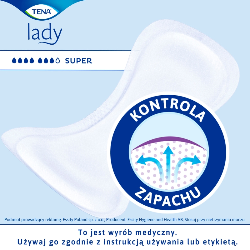 Tena Lady Super, wkładki anatomiczne, 30 szt.