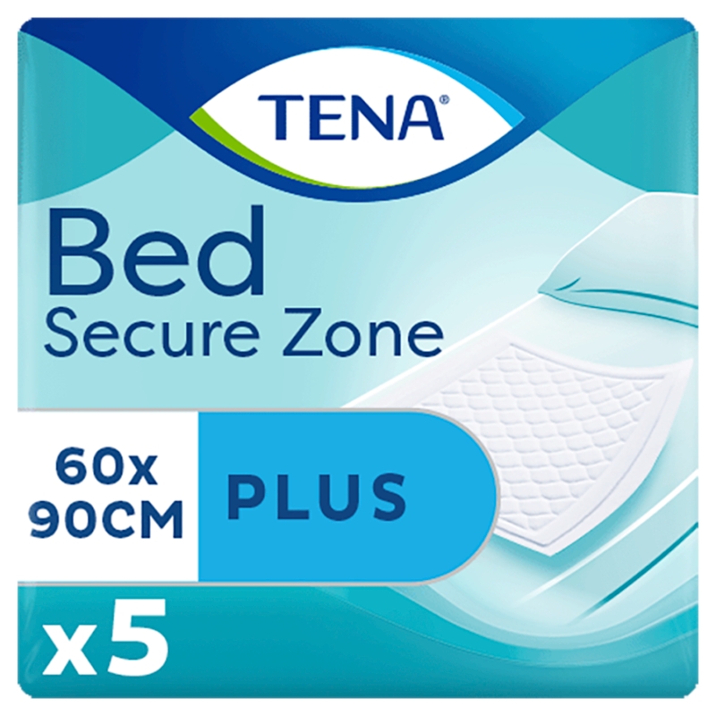 TENA BED Plus, podkłady chłonne na łóżko, 60 x 90 cm, 5 szt.